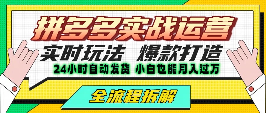 拼多多最新实战运营高投产：长久稳定项目，单店利润一天三位数-猴哥项目网