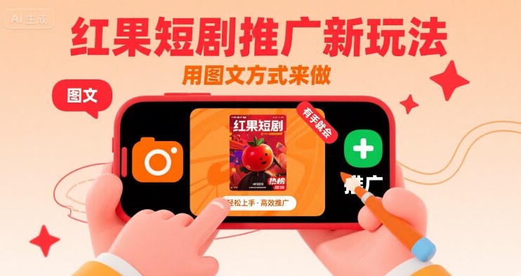 红果短剧推广新玩法，用图文方式来做，有手就会-猴哥项目网