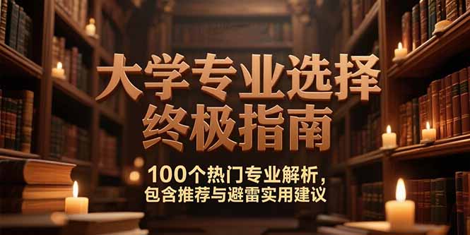 付费文：大学专业选择终极指南,100个热门专业解析,包含推荐与避雷实用建议-猴哥项目网