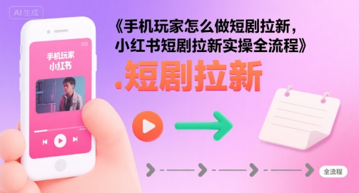 手机玩家怎么做短剧拉新，小红书短剧拉新实操全流程-猴哥项目网