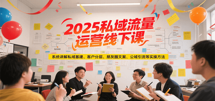 2025私域流量运营线下课，系统讲解私域基建/客户分层/朋友圈文案/公域引流等实操方法-猴哥项目网