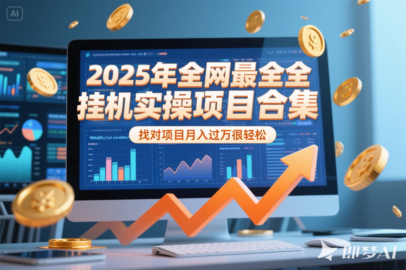 2025年挂机实操项目实操演练，挂机类型，AI直播类型，轻资产创业类型…-猴哥项目网