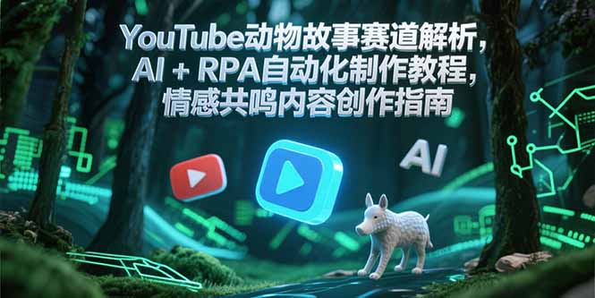 YouTube动物故事赛道解析，AI+RPA自动化制作教程，情感共鸣内容创作指南-猴哥项目网