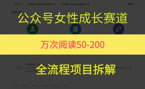 公众号女性赛道，最近爆火系列，条条作品阅读量10w+-猴哥项目网
