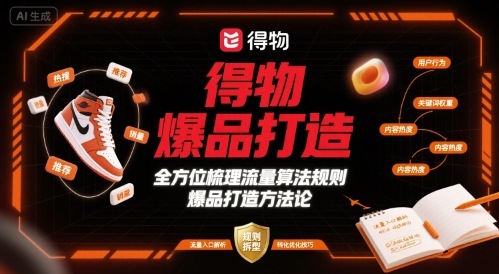 得物爆品打造，全方位梳理得物流量算法规则爆品打造规则-猴哥项目网