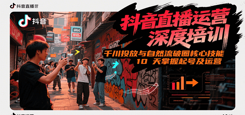 抖音直播运营深度培训，千川投放与自然流核心技能，10天掌握起号及运营(6-7月新课)-猴哥项目网