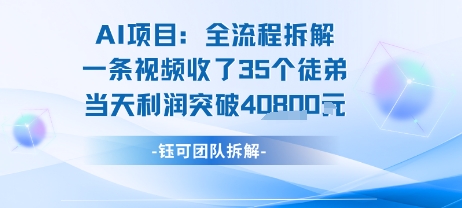AI收徒变现闭环：一条视频收35人，日入1k+(附完整SOP)-猴哥项目网