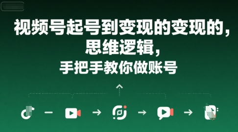 视频号起号到变现的思维逻辑，手把手教你做账号-猴哥项目网