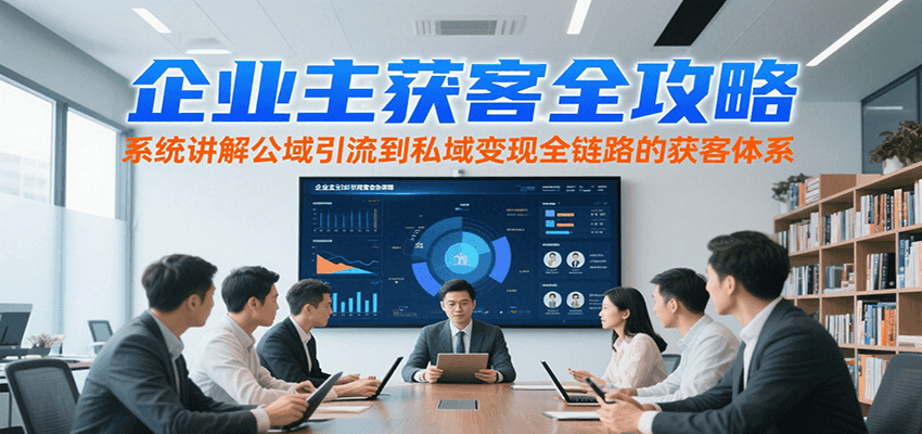 企业主获客全攻略，系统讲解公域引流到私域变现全链路的获客体系-猴哥项目网