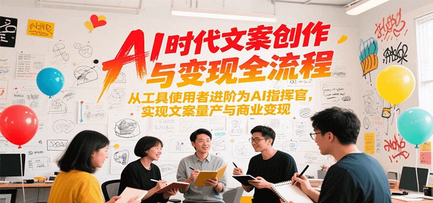 AI时代文案创作与变现全流程，从工具使用者进阶为AI指挥官，实现文案量产与商业变现-猴哥项目网