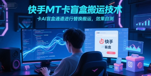 快手MT卡盲盒搬运技术，卡AI盲盒通道进行替换搬运，效果自测-猴哥项目网