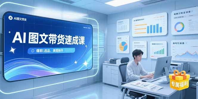 AI图文带货速成课，养号引流秘籍，爆款选品策略，美图制作全流程-猴哥项目网