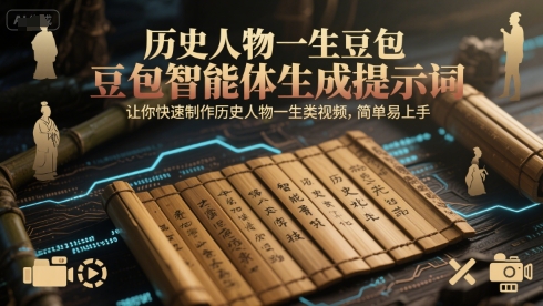 历史人物一生豆包智能体生成提示词，让你快速制作历史人物一生类视频，简单易上手-猴哥项目网