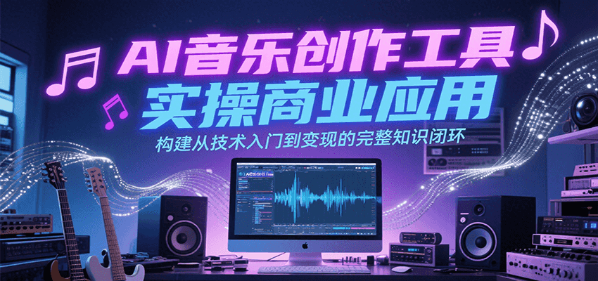 AI音乐创作工具实操商业应用，构建从技术入门到变现的完整知识闭环-猴哥项目网