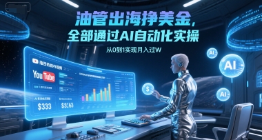 油管出海挣美金，全部通过AI自动化实操，从0到1实现月入过W-猴哥项目网
