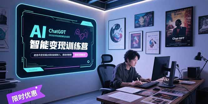 AI智能变现训练营，ChatGPT写作变现，电影解说制作，图文带货方法论-猴哥项目网