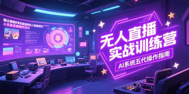 无人直播实操训练营，从设备搭建到话术，AI系统五代操作指南(7月更新-猴哥项目网