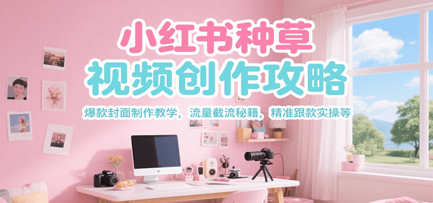 小红书种草视频创作攻略，爆款封面制作教学 ，流量截流秘籍 ，精准跟款实操等-猴哥项目网