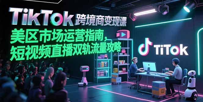 TikTok跨境电商变现课，美区市场运营指南，短视频直播双轨流量攻略-猴哥项目网