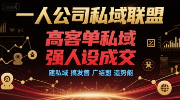 一人公司私域联盟，高客单私域，强人设成交，建私域 搞发售 广结盟 造势能-猴哥项目网
