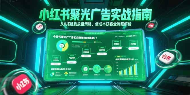 小红书聚光广告实战指南，从0搭建到放量策略，低成本获客全流程解析-猴哥项目网