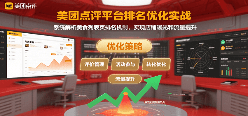 美团点评平台排名优化实战，系统解析美食列表页排名机制，实现店铺曝光和流量提升-猴哥项目网