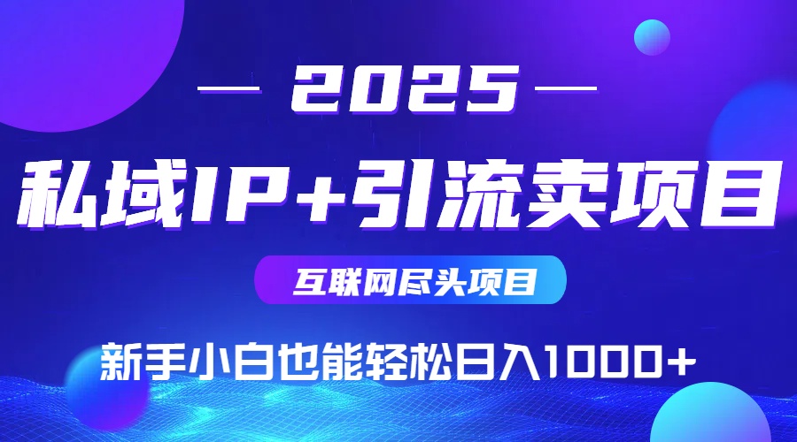 2025网创尽头项目，私域IP+引流，新手小白也能在家日入1000+-猴哥项目网