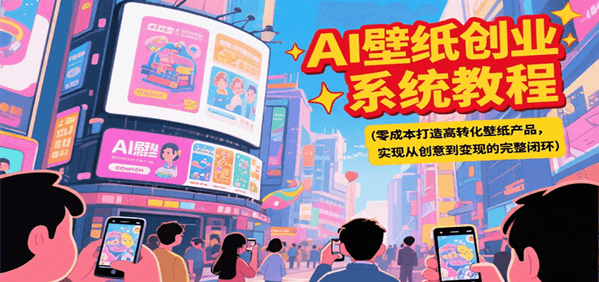 AI壁纸创业系统教程，零成本打造高转化壁纸产品，实现从创意到变现的完整闭环-猴哥项目网