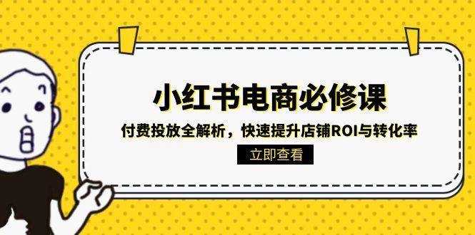 小红书电商必修课：付费投放全解析，快速提升店铺ROI与转化率-猴哥项目网