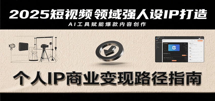 2025短视频领域强人设IP打造，结合爆款案例与AI工具应用，从个人出镜到商业成交转化-猴哥项目网