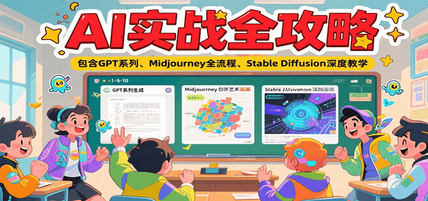 AI实战全攻略，包含GPT系列、Midjourney全流程、Stable Diffusion深度教学-猴哥项目网