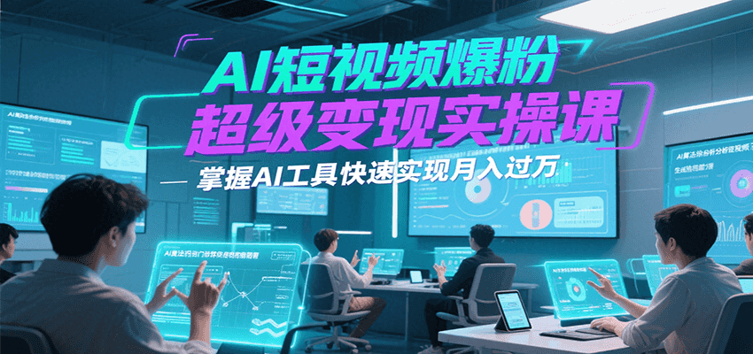 AI短视频爆粉超级变现实操课，掌握AI工具快速实现月入过万-猴哥项目网