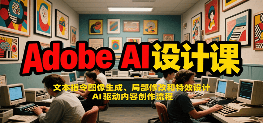 Adobe AI设计课：文本指令图像生成、局部修改和特效设计，AI驱动内容创作流程-猴哥项目网
