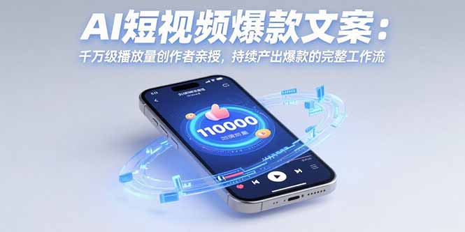 AI短视频爆款文案：千万级播放量创作者亲授，持续产出爆款的完整工作流-猴哥项目网