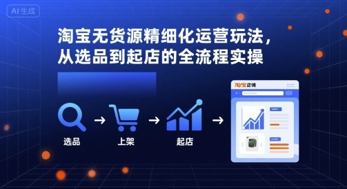 淘宝无货源精细化运营玩法，从选品到起店的全流程实操-猴哥项目网